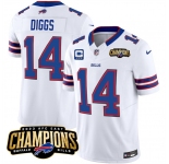 Men's Buffalo Bills #14 Stefon Diggs White 2023 F.U.S.E. AFC East Champions With 3-star C Ptach Football Stitched Jersey