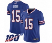 Men's Buffalo Bills #15 John Brown Royal Blue Team Color Vapor Untouchable Limited Player 100th Season Football Jersey