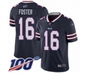 Men's Buffalo Bills #16 Robert Foster Limited Navy Blue Inverted Legend 100th Season Football Jersey
