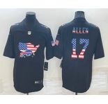 Men's Buffalo Bills #17 Josh Allen 2022 USA Map Fashion Black Color Rush Stitched Nike Limited Jersey