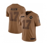 Men's Buffalo Bills #17 Josh Allen 2023 Brown Salute To Service Limited Football Stitched Jersey