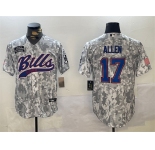 Men's Buffalo Bills #17 Josh Allen 2024 Arctic Camo Salute To Service Stitched Baseball Jersey