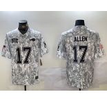 Men's Buffalo Bills #17 Josh Allen 2024 FUSE Arctic Camo Salute to Service Limited Stitched Jersey
