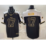 Men's Buffalo Bills #17 Josh Allen Black Gold 2025 F.U.S.E. With Bills Mafia Patch & 4-Star C Patch Vapor Limited Football Stitched Jersey