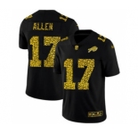 Men's Buffalo Bills #17 Josh Allen Black Leopard Print Fashion Vapor Limited Football Jersey