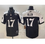 Men's Buffalo Bills #17 Josh Allen Black White 2025 F.U.S.E. 'Gothic Cold Front Edition' With Farewell Patch & 4-Star C Patch Vapor Limited Football Stitch