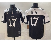 Men's Buffalo Bills #17 Josh Allen Black White 2025 F.U.S.E. 'Gothic Cold Front Edition' With Farewell Patch & 4-Star C Patch Vapor Limited Football Stitch