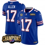 Men's Buffalo Bills #17 Josh Allen Blue 2023 F.U.S.E. AFC East Champions With 4-star C Ptach Football Stitched Jersey