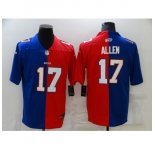 Men's Buffalo Bills #17 Josh Allen Blue-Red Nike Split Fashion Football Limited Jersey