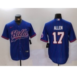 Men's Buffalo Bills #17 Josh Allen Blue Team Cool Base Stitched Baseball Jersey1