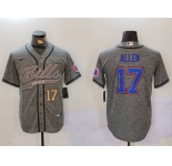 Men's Buffalo Bills #17 Josh Allen Grey Team Cool Base Stitched Baseball Jersey