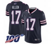 Men's Buffalo Bills #17 Josh Allen Limited Navy Blue Inverted Legend 100th Season Football Jersey