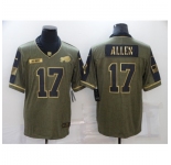 Men's Buffalo Bills #17 Josh Allen Nike Gold 2021 Salute To Service Limited Player Jersey