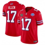 Men's Buffalo Bills #17 Josh Allen Red 2025 F.U.S.E. With Farewell Patch And 4-Star C Patch Vapor Untouchable Limited Football Stitched Jersey