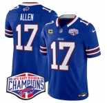 Men's Buffalo Bills #17 Josh Allen Royal F.U.S.E. 2024 AFC East Division Champions With 4-Star C Ptach Vapor Limited Stitched Football Jersey