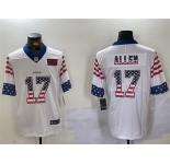 Men's Buffalo Bills #17 Josh Allen White 2019 USA Flag Fashion Limited Football Stitched Jersey