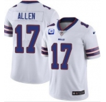 Men's Buffalo Bills #17 Josh Allen With C Patch White Vapor Untouchable Limited Stitched Jersey