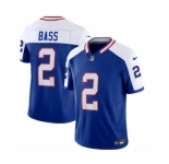 Men's Buffalo Bills #2 Tyler Bass Blue White 2023 F.U.S.E. Throwback Vapor Untouchable Limited Football Stitched Jersey