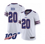 Men's Buffalo Bills #20 Rafael Bush White Vapor Untouchable Limited Player 100th Season Football Jersey