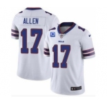 Men's Buffalo Bills 2022 #17 Josh Allen White With 4-star C Patch Vapor Untouchable Limited Stitched Jersey