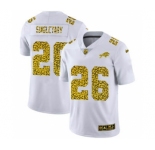 Men's Buffalo Bills #26 Devin Singletary Flocked Leopard Print Vapor Limited Football Jersey White
