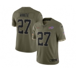 Men's Buffalo Bills #27 Tre'Davious White 2022 Olive Salute To Service Limited Stitched Jersey