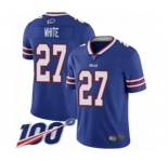 Men's Buffalo Bills #27 Tre'Davious White Royal Blue Team Color Vapor Untouchable Limited Player 100th Season Football Jersey