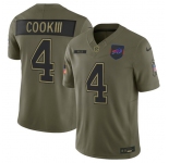Men's Buffalo Bills #4 James Cook III Olive 2025 Salute to Service Limited Football Stitched Jersey