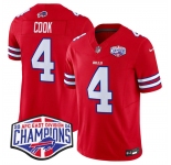 Men's Buffalo Bills #4 James Cook Red F.U.S.E. 2024 AFC East Division Champions Vapor Limited Stitched Football Jersey