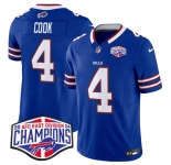 Men's Buffalo Bills #4 James Cook Royal F.U.S.E. 2024 AFC East Division Champions Vapor Limited Stitched Football Jersey