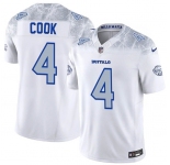 Men's Buffalo Bills #4 James Cook White 2025 F.U.S.E. “Rivalries” Vapor Limited Football Stitched Jersey