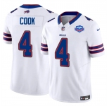 Men's Buffalo Bills #4 James Cook White 2025 F.U.S.E. With Farewell Patch Vapor Untouchable Limited Football Stitched Jersey