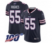 Men's Buffalo Bills #55 Jerry Hughes Limited Navy Blue Inverted Legend 100th Season Football Jersey