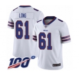 Men's Buffalo Bills #61 Spencer Long White Vapor Untouchable Limited Player 100th Season Football Jersey