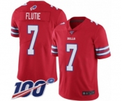 Men's Buffalo Bills #7 Doug Flutie Limited Red Rush Vapor Untouchable 100th Season Football Jersey