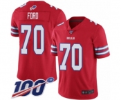 Men's Buffalo Bills #70 Cody Ford Limited Red Rush Vapor Untouchable 100th Season Football Jersey