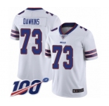 Men's Buffalo Bills #73 Dion Dawkins White Vapor Untouchable Limited Player 100th Season Football Jersey