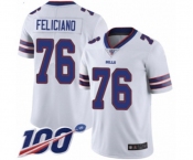 Men's Buffalo Bills #76 Jon Feliciano White Vapor Untouchable Limited Player 100th Season Football Jersey