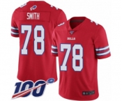 Men's Buffalo Bills #78 Bruce Smith Limited Red Rush Vapor Untouchable 100th Season Football Jersey