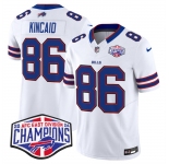 Men's Buffalo Bills #86 Dalton Kincaid White F.U.S.E. 2024 AFC East Division Champions Vapor Limited Stitched Football Jersey