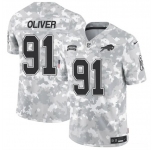 Men's Buffalo Bills #91 Ed Oliver 2024 F.U.S.E. Arctic Camo Salute to Service Limited Football Stitched Jersey