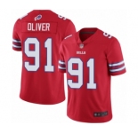 Men's Buffalo Bills #91 Ed Oliver Limited Red Rush Vapor Untouchable Football Jersey