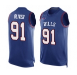 Men's Buffalo Bills #91 Ed Oliver Limited Royal Blue Player Name & Number Tank Top Football Jersey