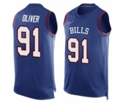 Men's Buffalo Bills #91 Ed Oliver Limited Royal Blue Player Name & Number Tank Top Football Jersey