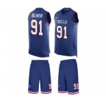 Men's Buffalo Bills #91 Ed Oliver Limited Royal Blue Tank Top Suit Football Jersey