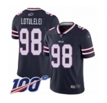 Men's Buffalo Bills #98 Star Lotulelei Limited Navy Blue Inverted Legend 100th Season Football Jersey