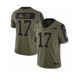 Men's Buffalo Bills Josh Allen Football Olive 2021 Salute To Service Limited Player Jersey