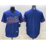 Men's Buffalo Bills Team Big Logo Cool Base Stitched Baseball Jersey