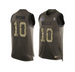 Men's Nike Buffalo Bills #10 Philly Brown Limited Green Salute to Service Tank Top NFL Jersey