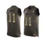 Men's Nike Buffalo Bills #11 Zay Jones Limited Green Salute to Service Tank Top NFL Jersey